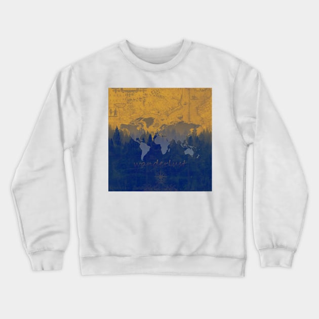 world map forest Crewneck Sweatshirt by BekimART